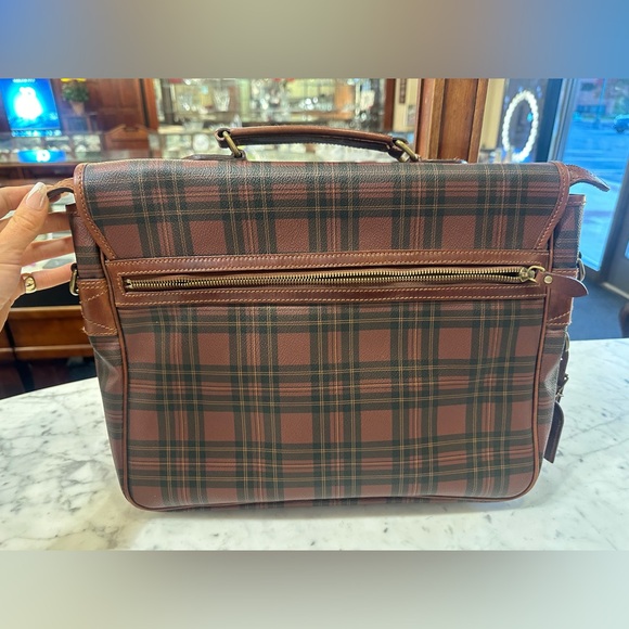 Vintage Polo Ralph Lauren Coated Canvas Burgundy Black Brown Bag Satchel Travel - Picture 6 of 14